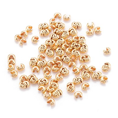Brass Crimp Beads Covers KK-F824-036B-G-1