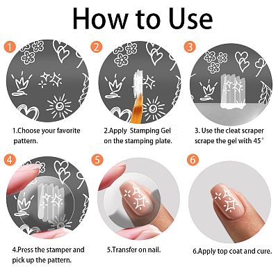 Stainless Steel DIY Nail Art Templates MRMJ-WH0098-013-1