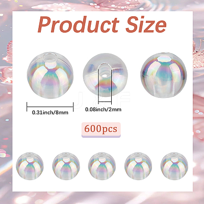 600Pcs Transparent Acrylic Beads MACR-PA0001-01-1