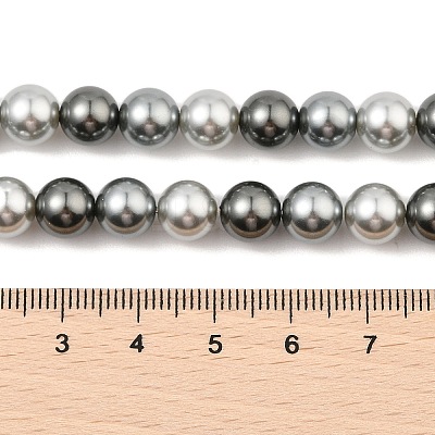 Baking Paint Pearlized Glass Pearl Round Bead Strands PEAR-H019-02C-05-1
