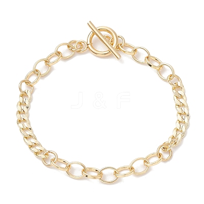 Brass Cuban Link Chains & Cable Chain Bracelets for Women BJEW-JB12755-1