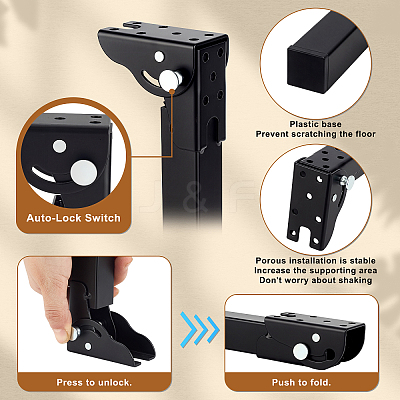 8 Bags 2 Styles Carbon Steel Foldable Table Legs FIND-WA0001-26-1