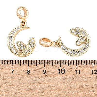 Alloy Crystal Rhinestone European Dangle Charms AL-CBAC2D3-10G-1