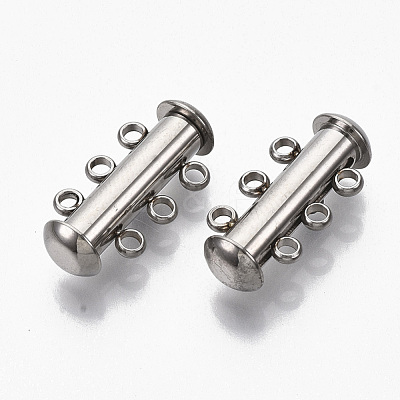 Tarnish Resistant 304 Stainless Steel Slide Lock Clasps STAS-S079-158P-1
