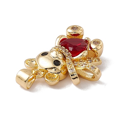 Brass with Cubic Zirconia Pendants KK-G439-63G-1