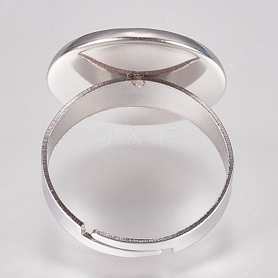Tarnish Resistant 304 Stainless Steel Pad Ring Settings STAS-G173-19P-16mm-1