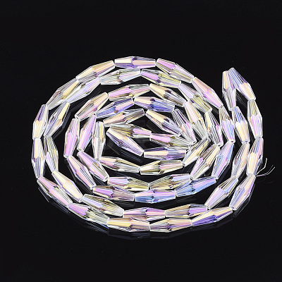 Electroplated Glass Beads Strands EGLA-S174-06J-1