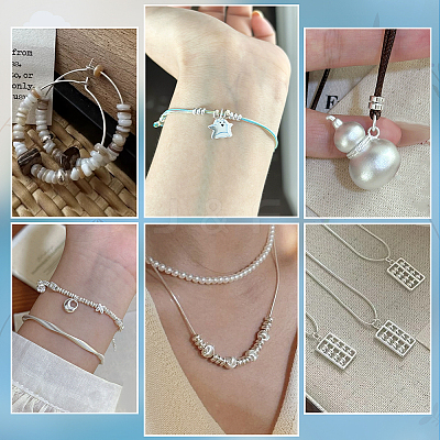 10Pcs 5 Styles 925 Sterling Silver Spacer Beads STER-PH0004-55-1