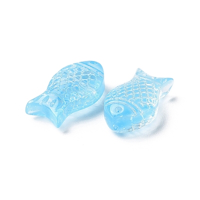 Transparent Spray Painted Glass Beads GLAA-I050-10E-1
