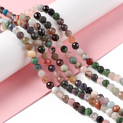 Natural & Synthetic Mixed Stone Beads Strands G-F717-04-1