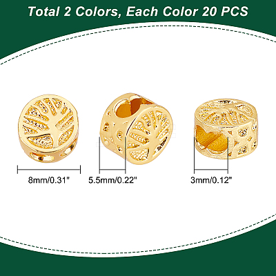 40Pcs 2 Colors Alloy Spacer Beads FIND-PH0005-95-1