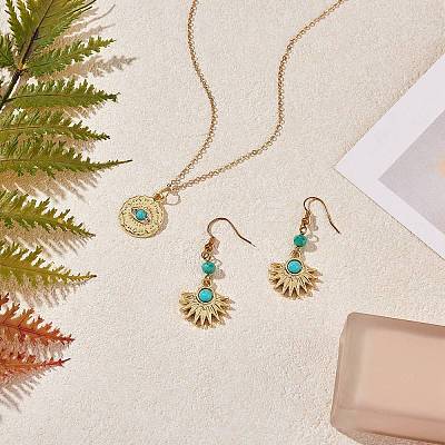30Pcs 3 Styles Synthetic Turquoise Alloy Pendants FIND-SZ0002-82-1
