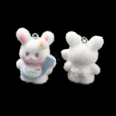 Flocky Opaque Resin Pendants RE-CBAC51B-04P-1