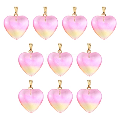 Two Tone Transparent Glass Pendants GLAA-YW0003-02D-1