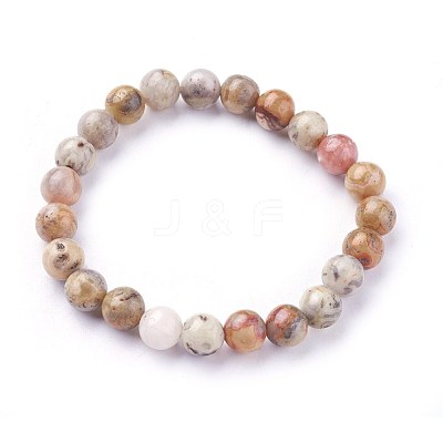 Natural Crazy Agate Beads Stretch Bracelets BJEW-F380-01-B06-1