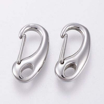 Non-Tarnish 304 Stainless Steel Push Gate Snap Keychain Clasp Findings X-STAS-G039-04P-1