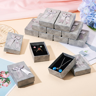 Rectangle Paper Jewelry Set Storage Gift Boxes with Bowknot CON-TAC0014-12A-1