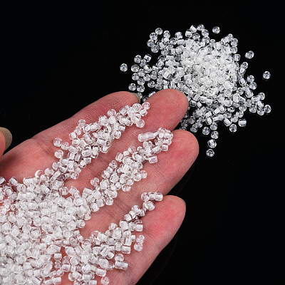 Glow in the Dark Luminous Transparent 8/0 Glass Seed Beads SEED-YWC0001-01H-1