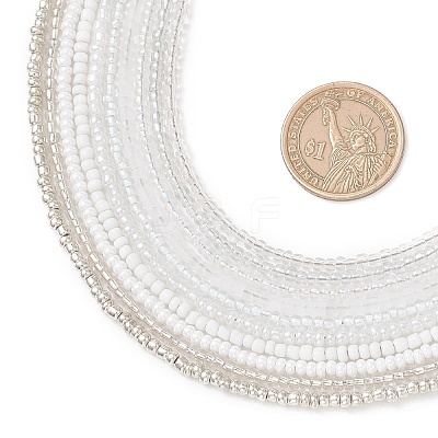 3MM Gradient Color Glass Seed Beaded Choker Necklaces for Women NJEW-JN05878-1