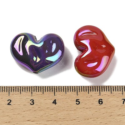 UV Plating Opaque Rainbow Iridescent Acrylic Beads SACR-R001-01A-1