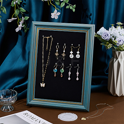 1Pc Photo Frame Plastic Earring Display Stands with Foam Liner and Needles EDIS-WA0001-01-1