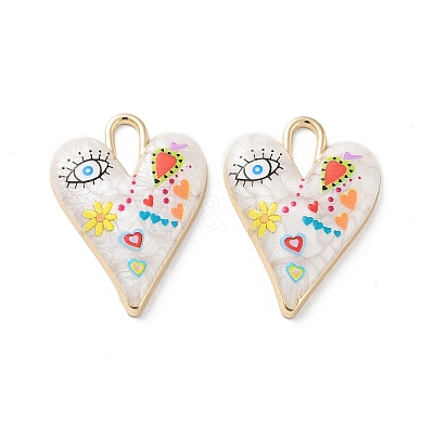 Rack Plating Alloy Enamel Pendants FIND-C050-09G-06-1