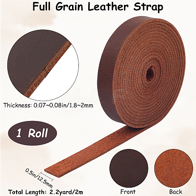 2M Flat AB Grade Cowhide Leather Cord AJEW-WH0479-73G-01-1