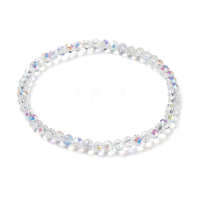 4Pcs Faceted Glass Beaded Stretch Bracelets Set BJEW-WH0016-37B-1