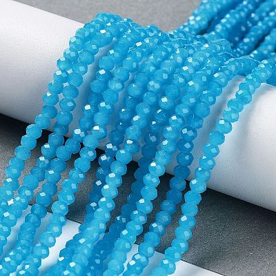 Baking Paint Imitation Jade Glass Bead Strands X-DGLA-A034-J2MM-A13-1