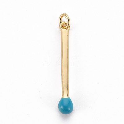 Brass Enamel Pendants KK-S362-032D-NR-1