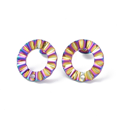 Ion Plating(IP) 304 Stainless Steel Stud Earring Finding EJEW-I285-21MC-1