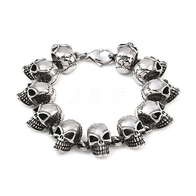 Halloween 304 Stainless Steel Link Chain Bracelets BJEW-D379-20C-AS-1