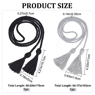 2Pcs 2 Style Polyester Tassel Big Pendant Decorations FIND-GF0004-12-1