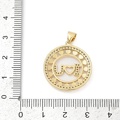Brass Micro Pave Cubic Zirconia Charms KK-U058-38G-1
