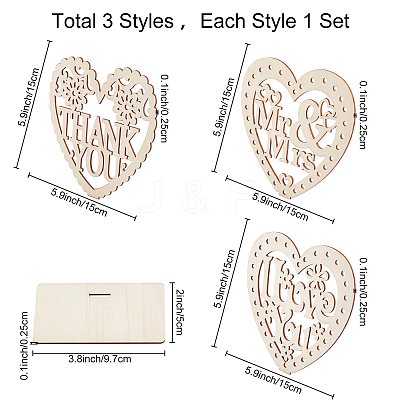 3 Sets 3 Style Density Board Display Decorations DJEW-CN0001-06-1