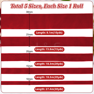 95 Yards Velvet Ribbons Sets OCOR-PH0006-20B-1
