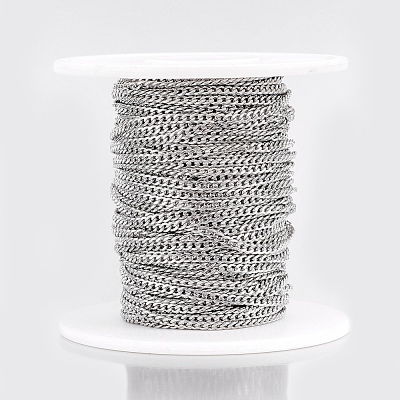 Tarnish Resistant 304 Stainless Steel Curb Chains CHS-H016-01P-20M-1