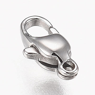Tarnish Resistant Polished 316 Surgical Stainless Steel Lobster Claw Clasps STAS-Z013-12P-1