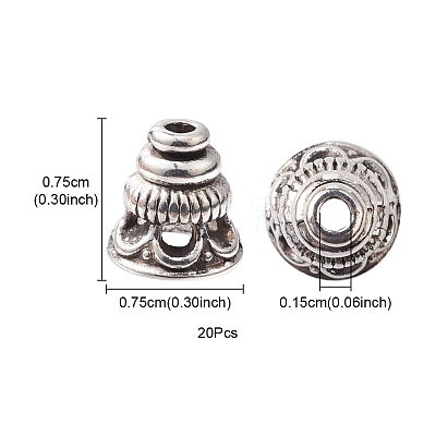 Tibetan Style Alloy Bead Cones TIBE-YW0001-37-1