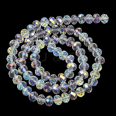 Electroplate Transparent Glass Beads Strands EGLA-A046-01C-21-1