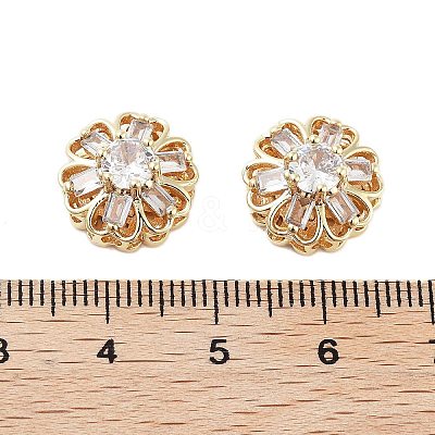 Brass Micro Pave Clear Cubic Zirconia Beads KK-Z059-02G-1