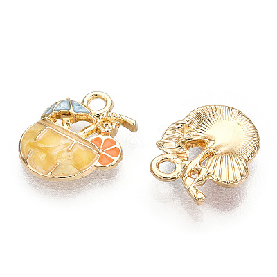 Alloy Enamel Pendants X-ENAM-T009-63B-RS-1