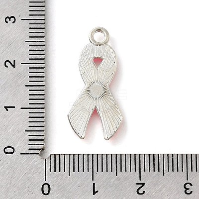 Breast Cancer Pink Awareness Ribbon Theme Alloy Enamel Pendants ENAM-C026-01A-S-1
