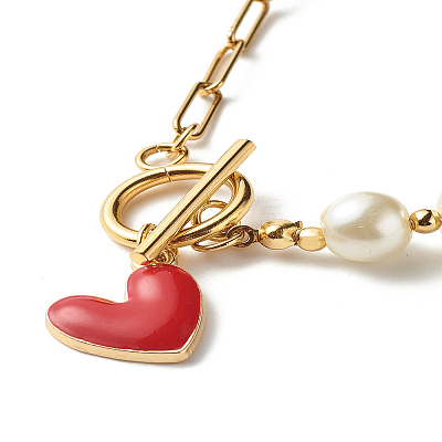 Glass Pearl Beaded Necklaces X1-NJEW-TA00004-1