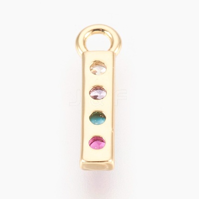 Brass Micro Pave Cubic Zirconia Charms ZIRC-F089-01G-I-1