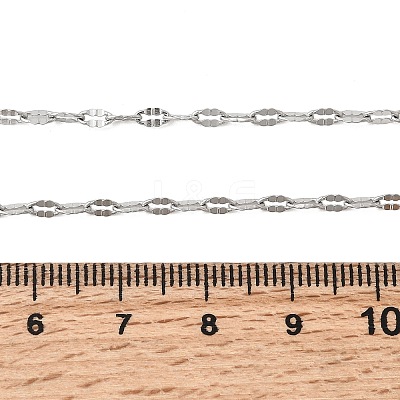 Tarnish Resistant 304 Stainless Steel Dapped Cable Chain Necklaces STAS-O053-03P-1