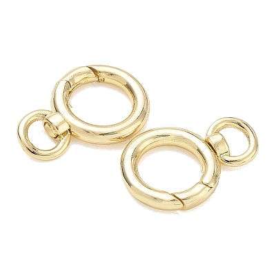 Rack Plating Brass Spring O Ring Clasps with Swivel Ring KK-CBAB1AF-09G-1