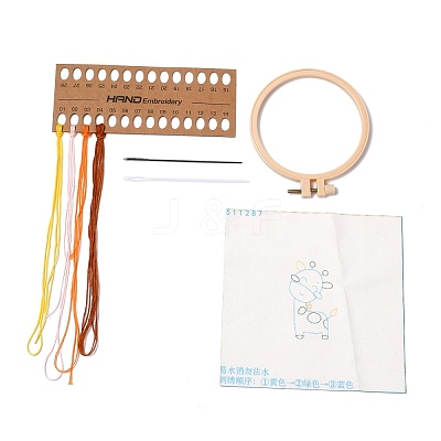 DIY Cartoon Animal Embroidery Sets DIY-G037-02C-1