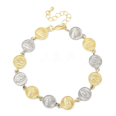 Brass Link Chain Bracelets for Women BJEW-G762-03GP-02-1