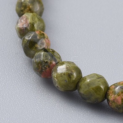 Natural Unakite Beads Stretch Bracelets BJEW-JB04676-03-1